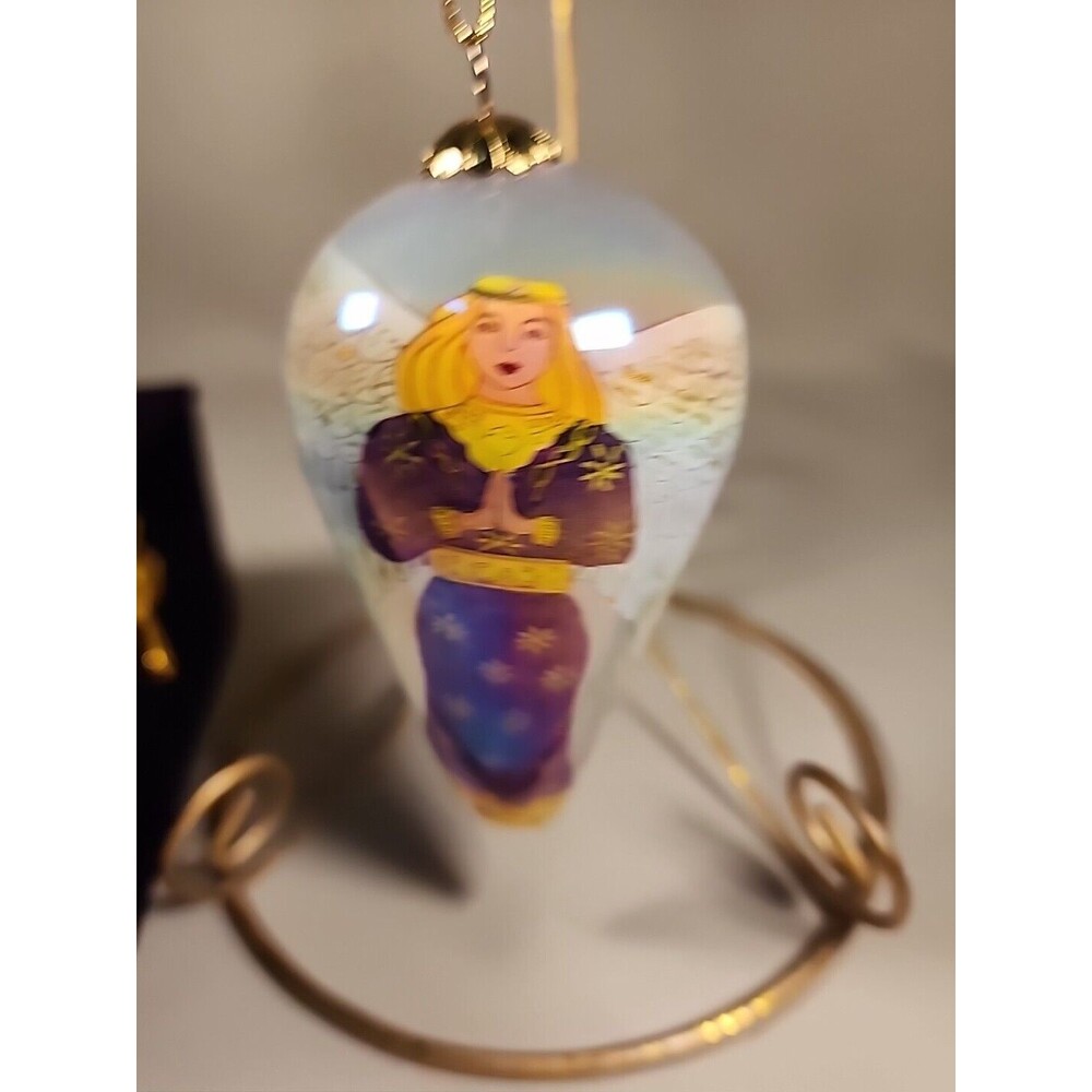 Li Bien Teardrop Angel Glass Ornament Pier 1 Hand Painted 2001 082419ch